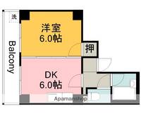 広島県広島市中区鶴見町の賃貸マンションの間取り