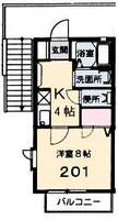 シャルム矢野0201の間取り