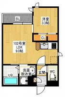 広島県広島市西区草津南1丁目の賃貸アパートの間取り