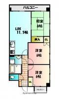 広島県広島市安佐南区緑井5丁目の賃貸マンションの間取り