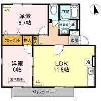 ハイカムール麻美 B棟の間取り