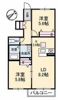 山口県宇部市笹山町1丁目の賃貸アパート102の間取り