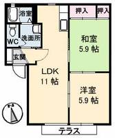 シャーメゾン美月の間取り