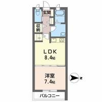 高知県高知市鵜来巣の賃貸アパートの間取り