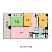 福岡県福岡市中央区高砂1丁目の賃貸マンションの間取り