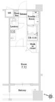 福岡県福岡市中央区西中洲の賃貸マンションの間取り