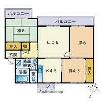 福岡県福岡市中央区福浜2丁目の賃貸マンションの間取り
