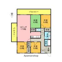 福岡県福岡市南区寺塚2丁目の賃貸マンションの間取り