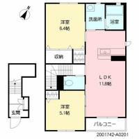 福岡県福岡市南区井尻3丁目の賃貸アパートの間取り