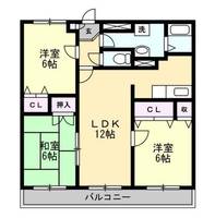 福岡県福岡市東区下原4丁目の賃貸マンションの間取り