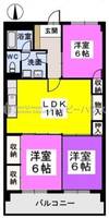 福岡県那珂川市松木1丁目の賃貸マンション405の間取り
