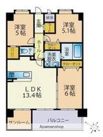 福岡県福岡市博多区麦野2丁目の賃貸マンションの間取り