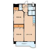 福岡県北九州市戸畑区小芝3丁目の賃貸マンション501号室の間取り