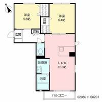 福岡県北九州市小倉南区徳吉東2丁目の賃貸アパートの間取り