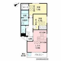 福岡県北九州市八幡西区本城学研台2丁目の賃貸マンションの間取り