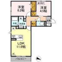 DーROOM西長住 弐番館の間取り