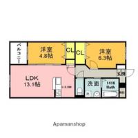 福岡県飯塚市幸袋の賃貸マンションの間取り