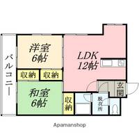 福岡県朝倉市甘木の賃貸アパートC207の間取り