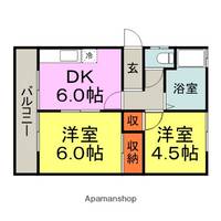 福岡県朝倉郡筑前町篠隈の賃貸アパート201の間取り