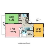 福岡県朝倉市甘木の賃貸アパートA201の間取り