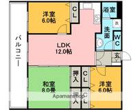 ラパスマンション諏訪野210の間取り