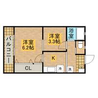 福岡県糸島市前原中央3丁目の賃貸マンションの間取り