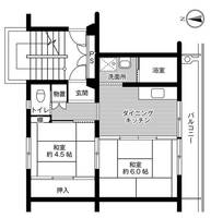 ビレッジハウス巣南町西2号棟0406の間取り