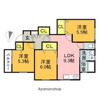 KMハイツⅧ D棟の間取り