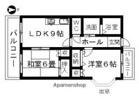 熊本県熊本市西区新土河原1丁目の賃貸マンションの間取り