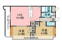 熊本県熊本市南区近見4丁目の賃貸マンションの間取り