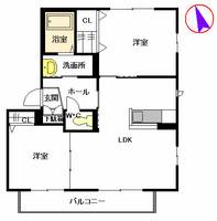熊本県熊本市北区鶴羽田4丁目の賃貸アパートの間取り