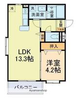 熊本県熊本市中央区渡鹿4丁目の賃貸マンションの間取り