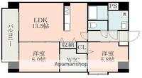 熊本県熊本市中央区新町3丁目の賃貸マンションの間取り