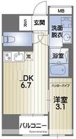 熊本県熊本市中央区九品寺1丁目の賃貸マンションの間取り