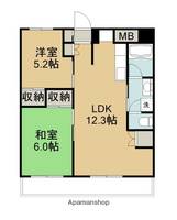 牧12矢野ビル402の間取り