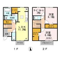 セジュール古国府(C・D) C棟102の間取り