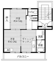 ビレッジハウス大塚台2号棟0304の間取り