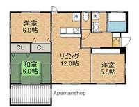 鹿児島県鹿屋市旭原町(一戸建)の賃貸物件の間取り