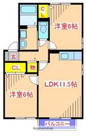 鹿児島県姶良市加治木町木田の賃貸アパートの間取り
