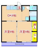 鹿児島県姶良市西餅田の賃貸アパートの間取り