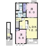 茨城県土浦市田中町(アパート)の賃貸物件の間取り