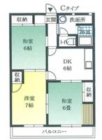 岡山県岡山市北区伊福町3(マンション)の賃貸物件の間取り