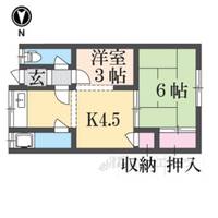 奥野アパートの間取り