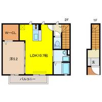 岐阜県大垣市笠木町(アパート)の賃貸物件の間取り