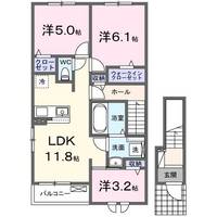 大阪府泉大津市千原町2(アパート)の賃貸物件の間取り