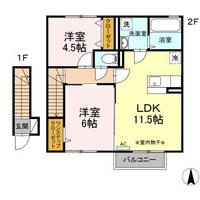 福島県福島市岡部字高畑(アパート)の賃貸物件の間取り