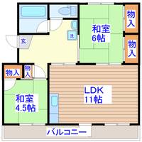 コーポラス霞 B棟の間取り
