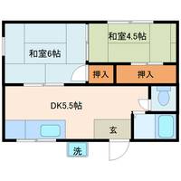 富山県富山市稲荷元町1(アパート)の賃貸物件の間取り