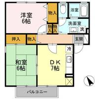 広島県尾道市高須町(アパート)の賃貸物件の間取り