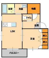 群馬県伊勢崎市田部井町2(アパート)の賃貸物件の間取り